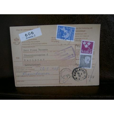 Paketavi med stämplade frimärken - 1964 - Avesta 2 till Karlstad