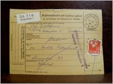 Frimärken  på adresskort - stämplat 1961  Sandviken 1 - Karlstad