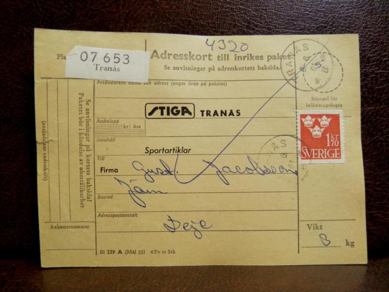 Frimärken  på adresskort - stämplat 1961 Tranås - Deje