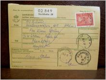 Frimärken på adresskort - stämplat 1962 - Stockholm 28 - Munkfors 