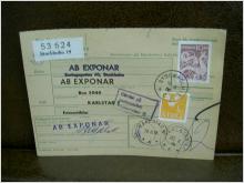 Paketavi med stämplade frimärken - 1965 - Stockholm 19 till Karlstad