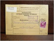 Frimärken på adresskort - stämplat 1962 - Göteborg 8 - Karlstad