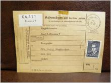 Frimärken på adresskort - stämplat 1962 - Bromma 9 - Skåre