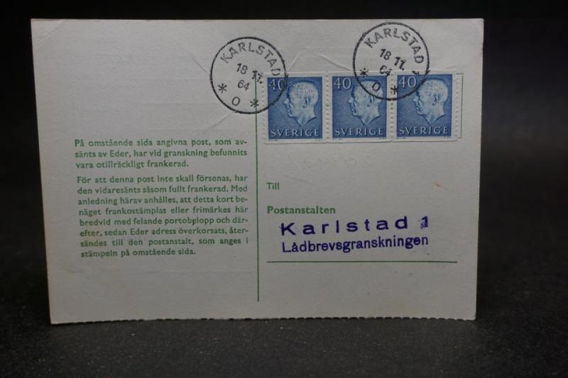 Avi frankerad och stämplad 1964 -  Karlstad