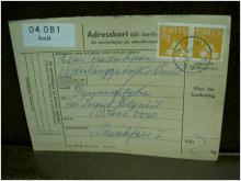 Paketavi med stämplade frimärken - 1961 - Åmål till Munkfors  