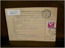 Paketavi med stämplade frimärken - 1962 - Göteborg 2 till Munkfors