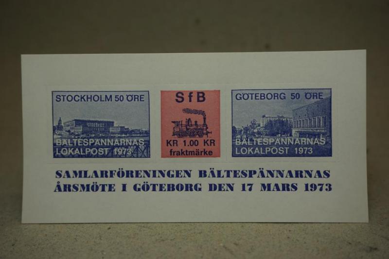 Bältespännarna Göteborg 17 mars 1973 - 3 märken i helt ark