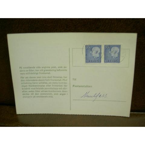 Paketavi med stämplade frimärken - 1962 - Munkfors 1 till Munkfors