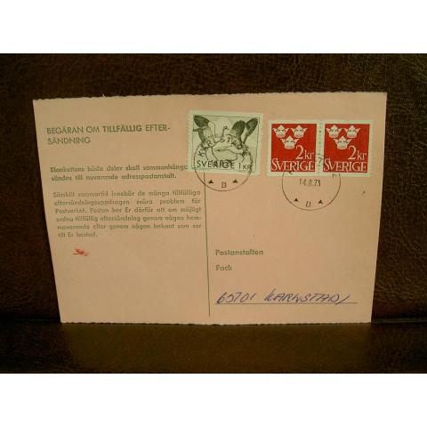 Paketavi med stämplade frimärken - 1973 - Karlstad 