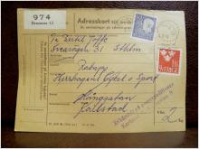 Frimärken på adresskort - stämplat 1961 - Bromma 12 - Karlstad