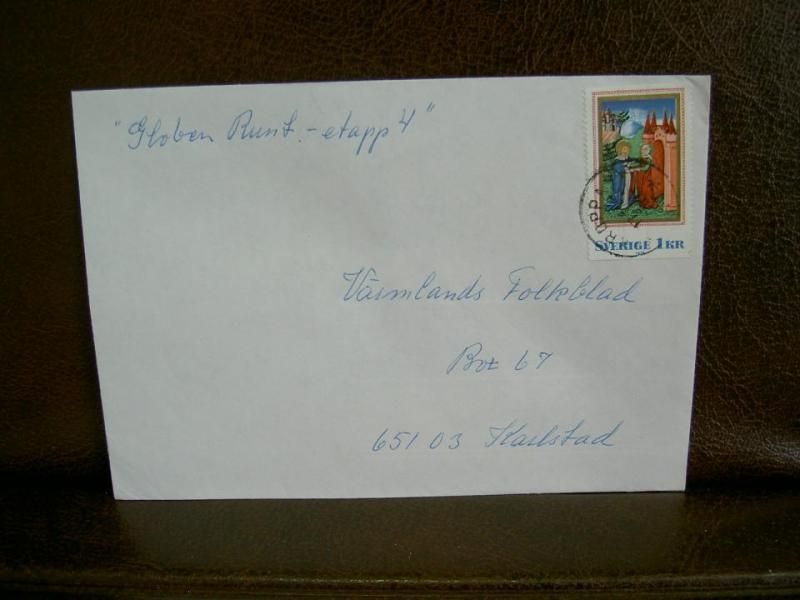 Paketavi med stämplade frimärken - 1977 - Nykroppa till Karlstad