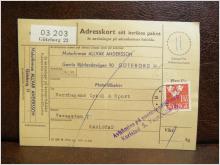 Frimärken på adresskort - stämplat 1961 - Göteborg 23 - Karlstad