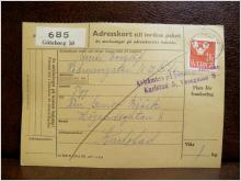 Frimärken på adresskort - stämplat 1961 - Göteborg 50 - Karlstad