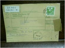 Paketavi med stämplade frimärken - 1964 - Uddevalla 1 M till Sunne