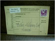 Paketavi med stämplade frimärken - 1964 - Göteborg 1 M till Sunne