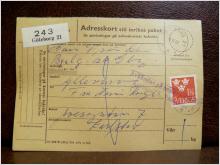 Frimärken på adresskort - stämplat 1961 - Göteborg 21 - Karlstad