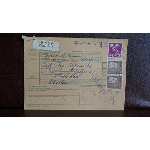 Paketavi med stämplade frimärken - 1964 - Västervik 3 