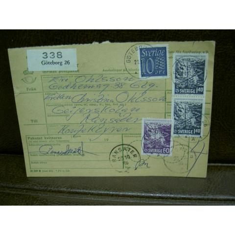 Paketavi med stämplade frimärken - 1965 - Göteborg 26 till Ransäter