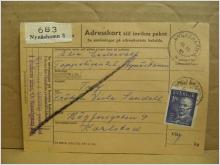 Frimärken  på adresskort - stämplat 1961 - Nynäshamn 3 - Karlstad