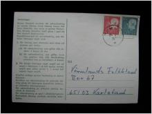 Adressändringskort med stämplade frimärken - 1972