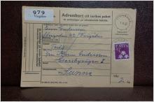 Frimärke  på adresskort - stämplat 1963 - Vingåker - Sunne