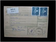 Adresskort med stämplade frimärken - 1972 - Arvika till Torsby