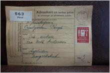 Frimärke på adresskort - stämplat 1963 - Påryd  - Borgviksbruk