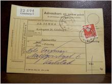 Frimärken på adresskort - stämplat 1961 - Göteborg 2 - Karlstad 