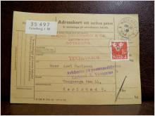 Frimärken på adresskort - stämplat 1961 - Göteborg 1 M - Karlstad 5