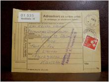 Frimärken på adresskort - stämplat 1961 - Stockholm 38 - Karlstad 