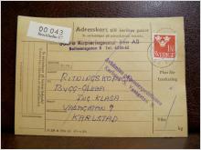 Frimärken på adresskort - stämplat 1961 - Stockholm 17 - Karlstad 