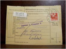 Frimärken på adresskort - stämplat 1961 - Stockholm 14 - Karlstad 