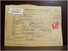Frimärken på adresskort - stämplat 1961 - Stockholm 3 - Karlstad