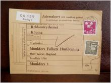 Frimärken på adresskort - stämplat 1962 - Köping 1 - Munkfors 1