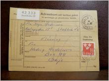 Frimärken på adresskort - stämplat 1961 - Stockholm 19 - Deje 