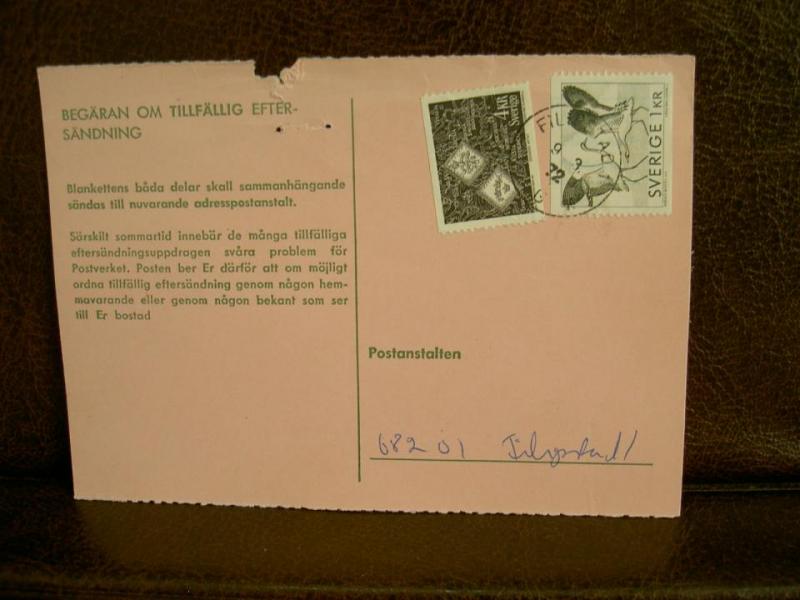 Paketavi med stämplade frimärken - 1972 - Filipstad 1