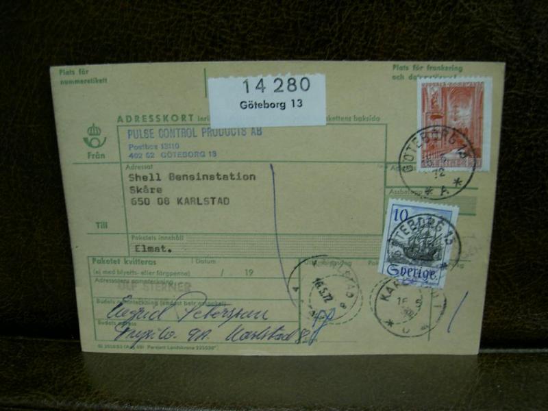 Paketavi med stämplade frimärken - 1964 - Göteborg 13 till karlstad