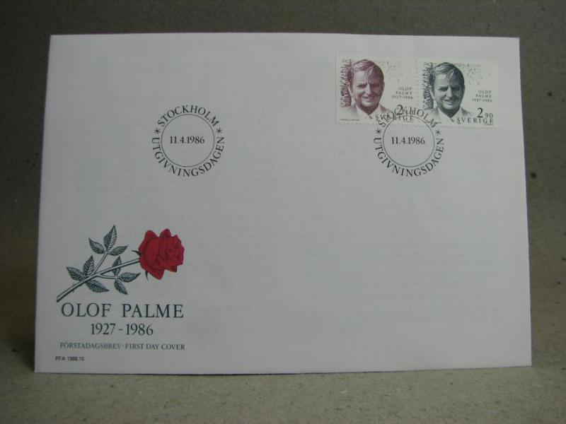 FDC Vinjett Olof Palme 1986 fina stämplar