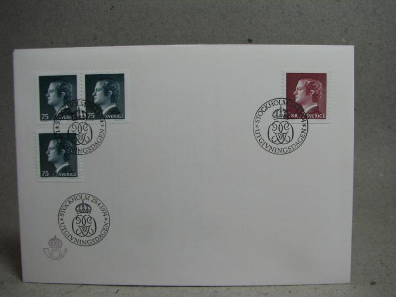 FDC Carl XVI Gustaf 29/4 1974 -  4 frimärken och med fina stämplar