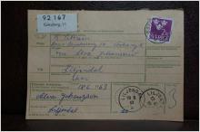 Frimärke  på adresskort - stämplat 1963 - Göteborg 13 - Liljendal