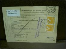 Paketavi med stämplade frimärken - 1961 - Stockholm 32 till Karlstad