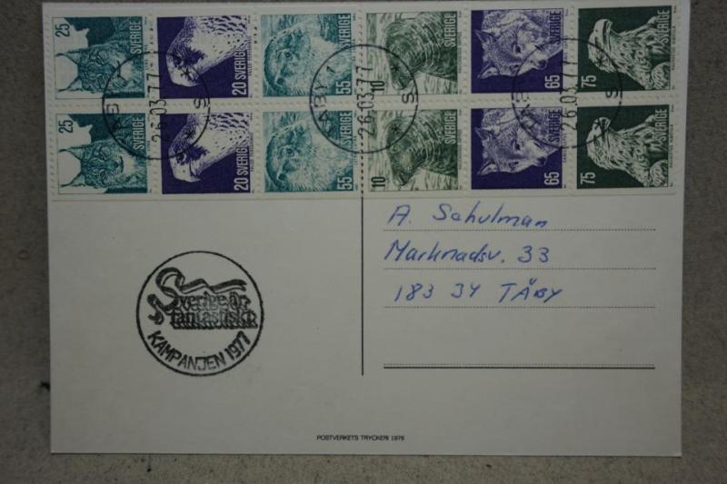 vykort Folkliv Fint Stämplat på 12 frimärken 1977