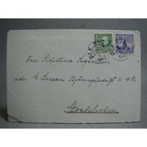Försändelse med stämplade frimärken - PLK 374 - 21/2 1942