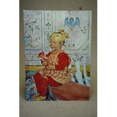 Carl Larsson Lisbeth med docka äldre oskrivet vykort