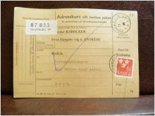 Frimärken  på adresskort - stämplat 1961 - Stockholm 30 - Deje