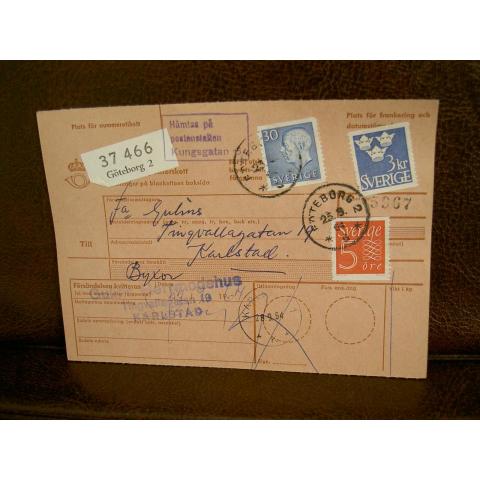 Paketavi med stämplade frimärken - 1964 - Göteborg 2 till Karlstad