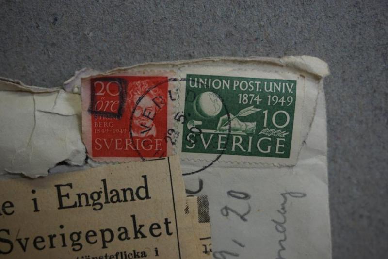 Brev med 2 + 2 frimärken från 1949 Håverud