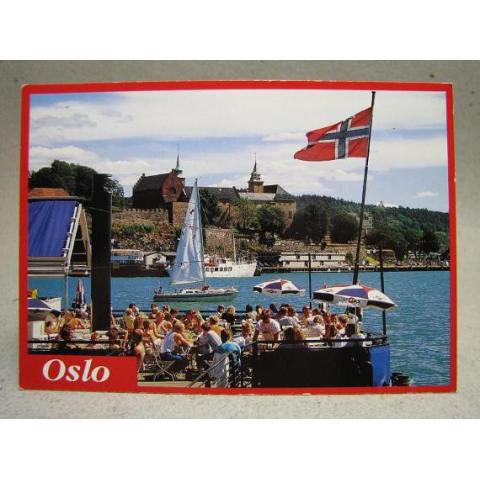 Folkliv Båt Oslo Norge Äldre Skrivit
