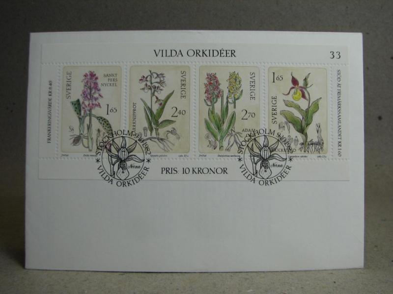 FDC  9/10 1982 Vilda Orkidéer  = 4 frimärken 
