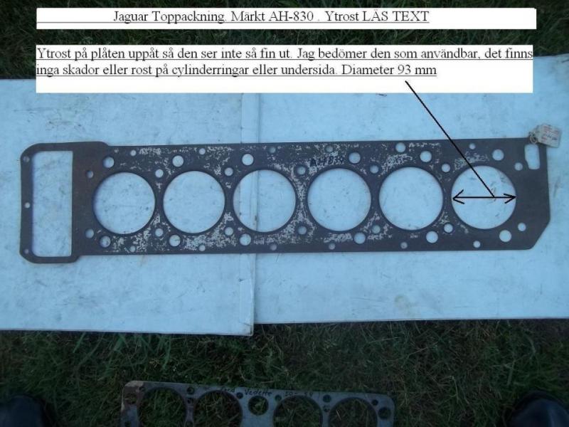 Jaguar Toppackning. Märkt AH-830 . Ytrost LÄS TEXT